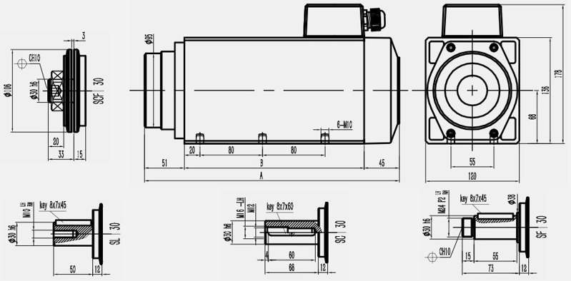 磨削型高速電機圖紙參數(shù)